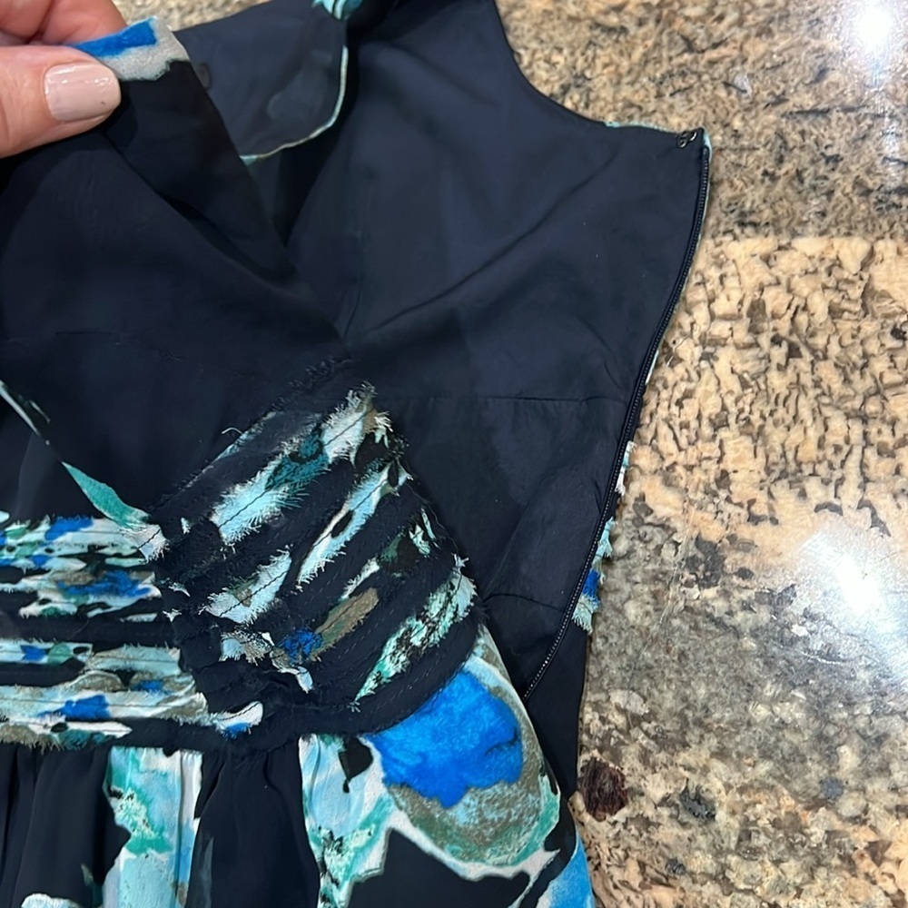Ann Taylor Black and Blue Floral Mini Dress - Picture 6 of 6